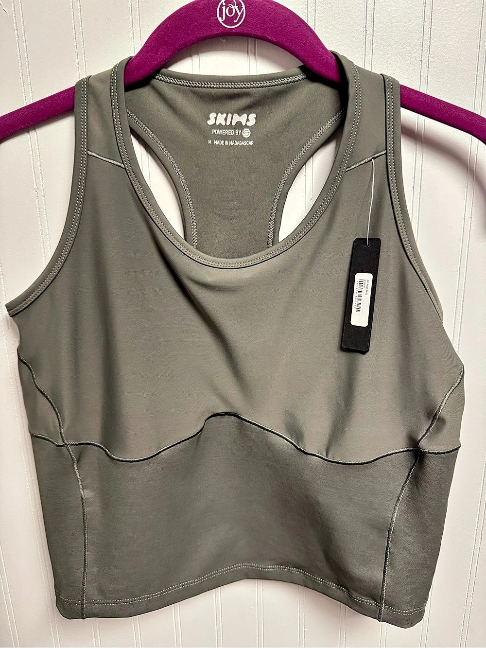 SKIMS Ribbed Racerback Crop Tank Racerback Crop Tank in Gray Size Medium NWT